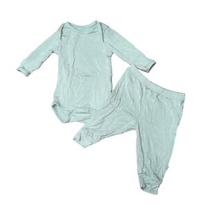 Kyte Baby Bodysuit and Leggings Set Kids NB Sage Green Excellent Bamboo Rayon